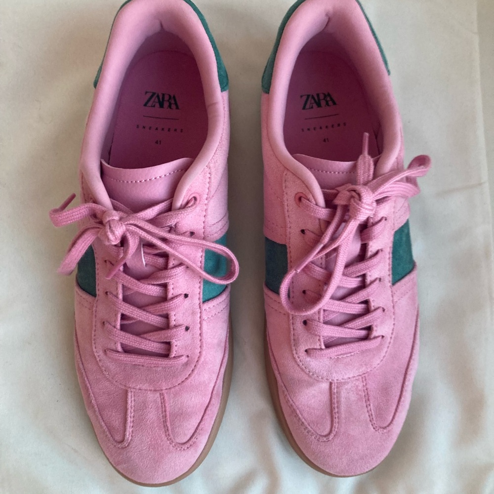 Zara Pink and Green Women's Sneakers